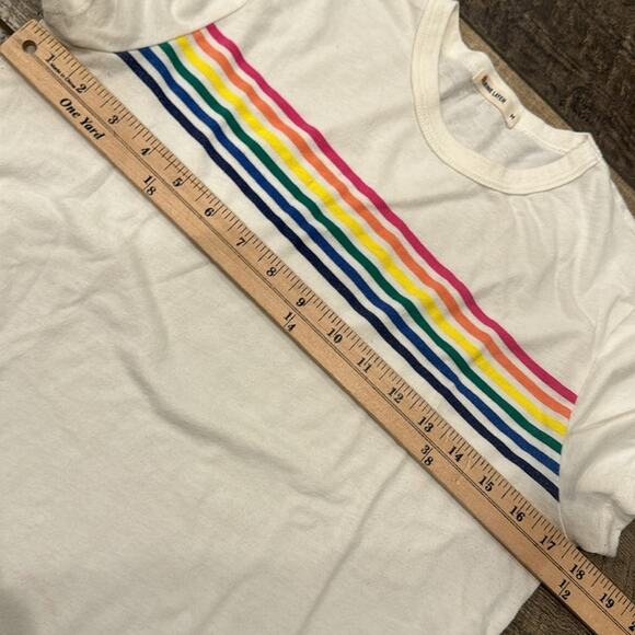 Marine Layer Women's Crewneck T Shirt Rainbow Cream Size M - Picture 4 of 9
